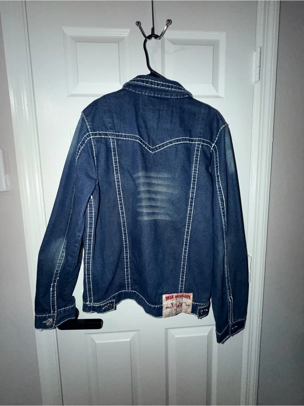 True Religion Men’s Denim Trucker Jacket 2XL Made in USA Y2K